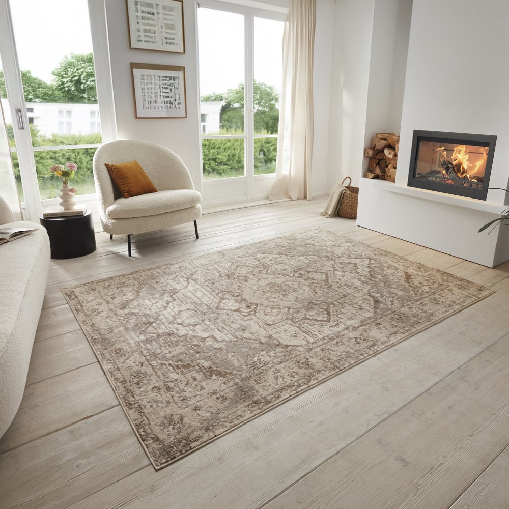 Tapis vintage oriental rania beige 240x340cm — vue 3