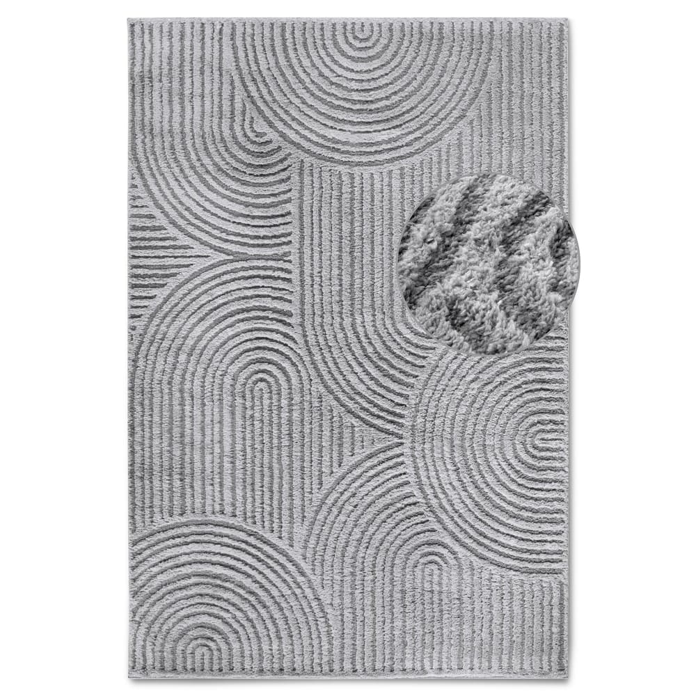 Tapis en relief à poils longs gris - ELLE Decoration 160x235cm