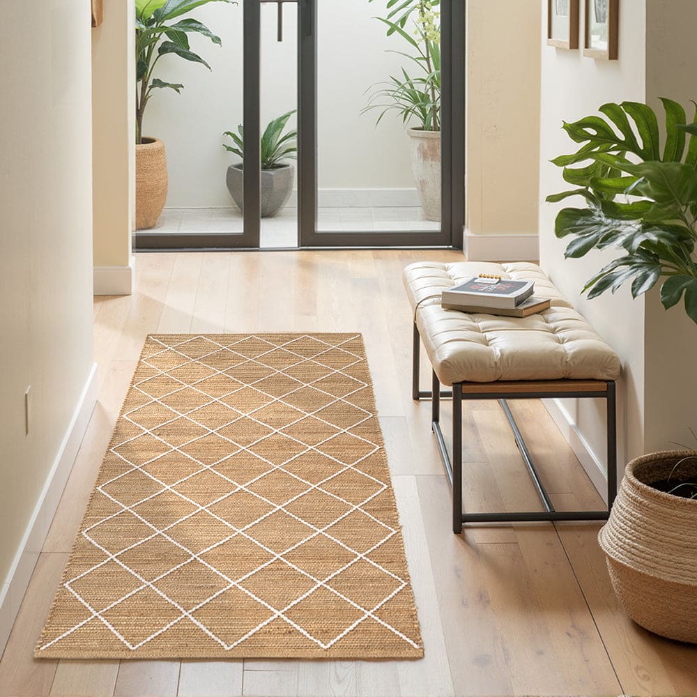 Tapis en jute kunu motifs en relief 80x150cm — vue 3