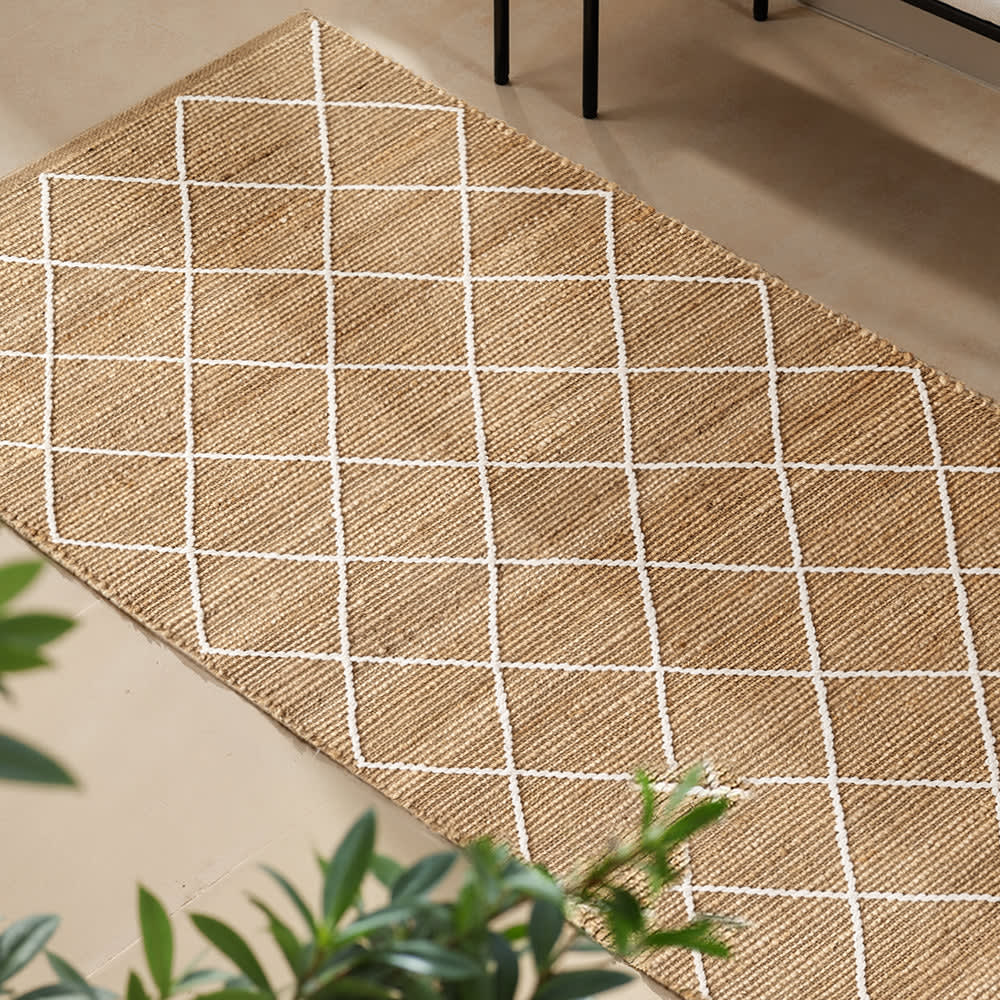 Tapis en jute kunu motifs en relief 80x150cm — vue 4