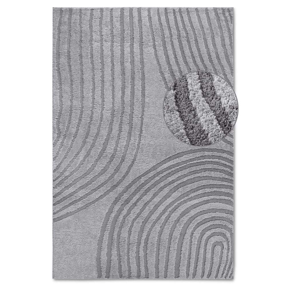 Tapis en relief à poils longs gris - ELLE Decoration 160x235cm