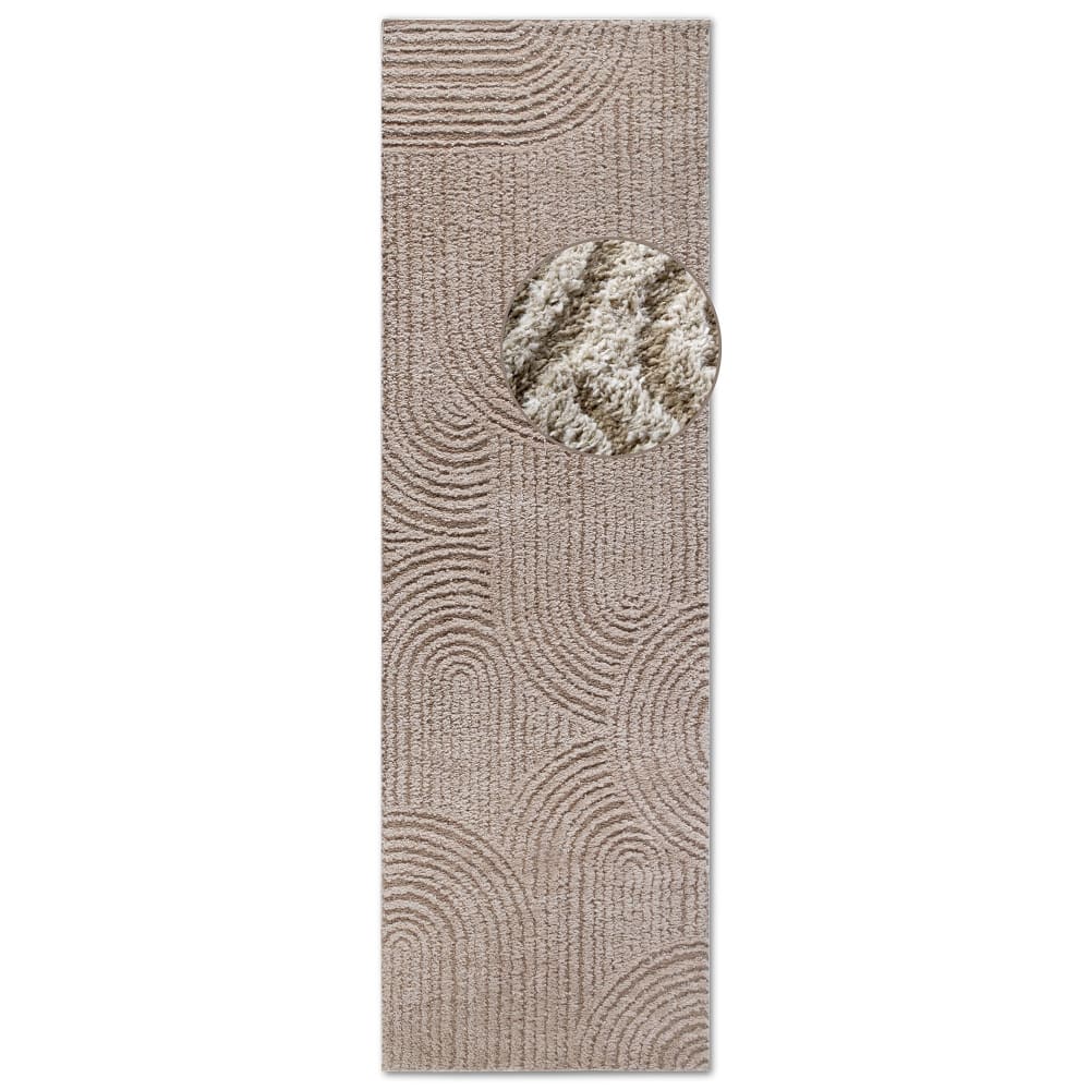Tapis en relief à poils longs mocca - ELLE Decoration 80x240cm