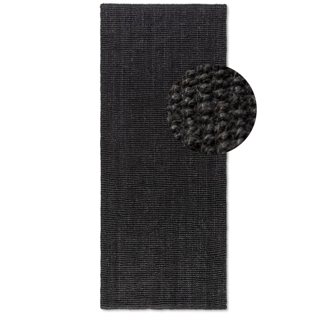Tapis en jute bouclé noir 60x90cm