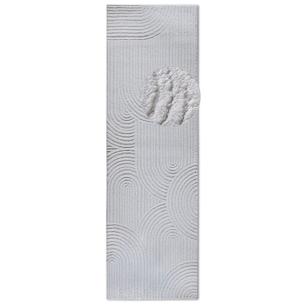 Tapis en relief à poils longs crème - ELLE Decoration 80x240cm