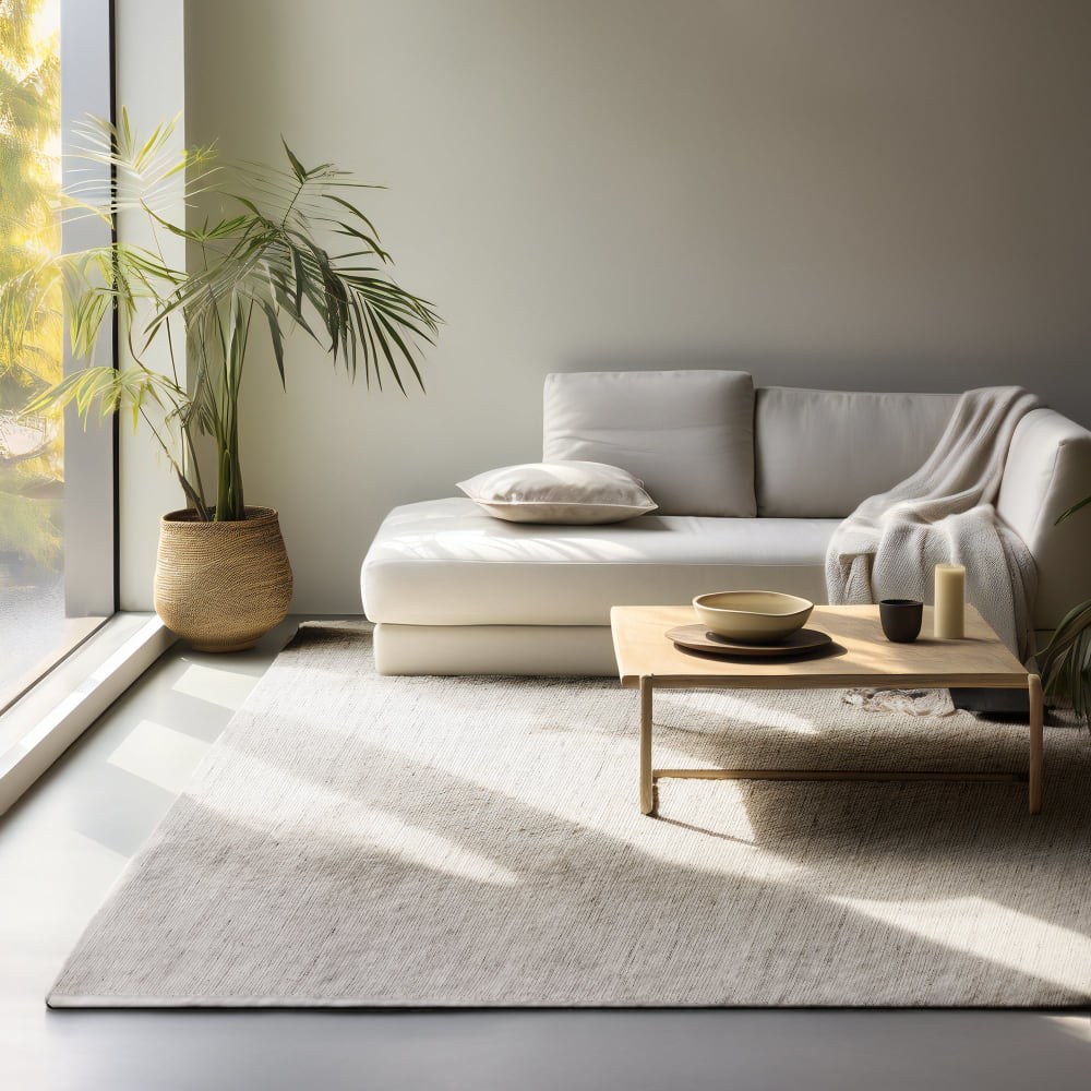 Tapis naturel en jute blanc écru 160x230cm — vue 3