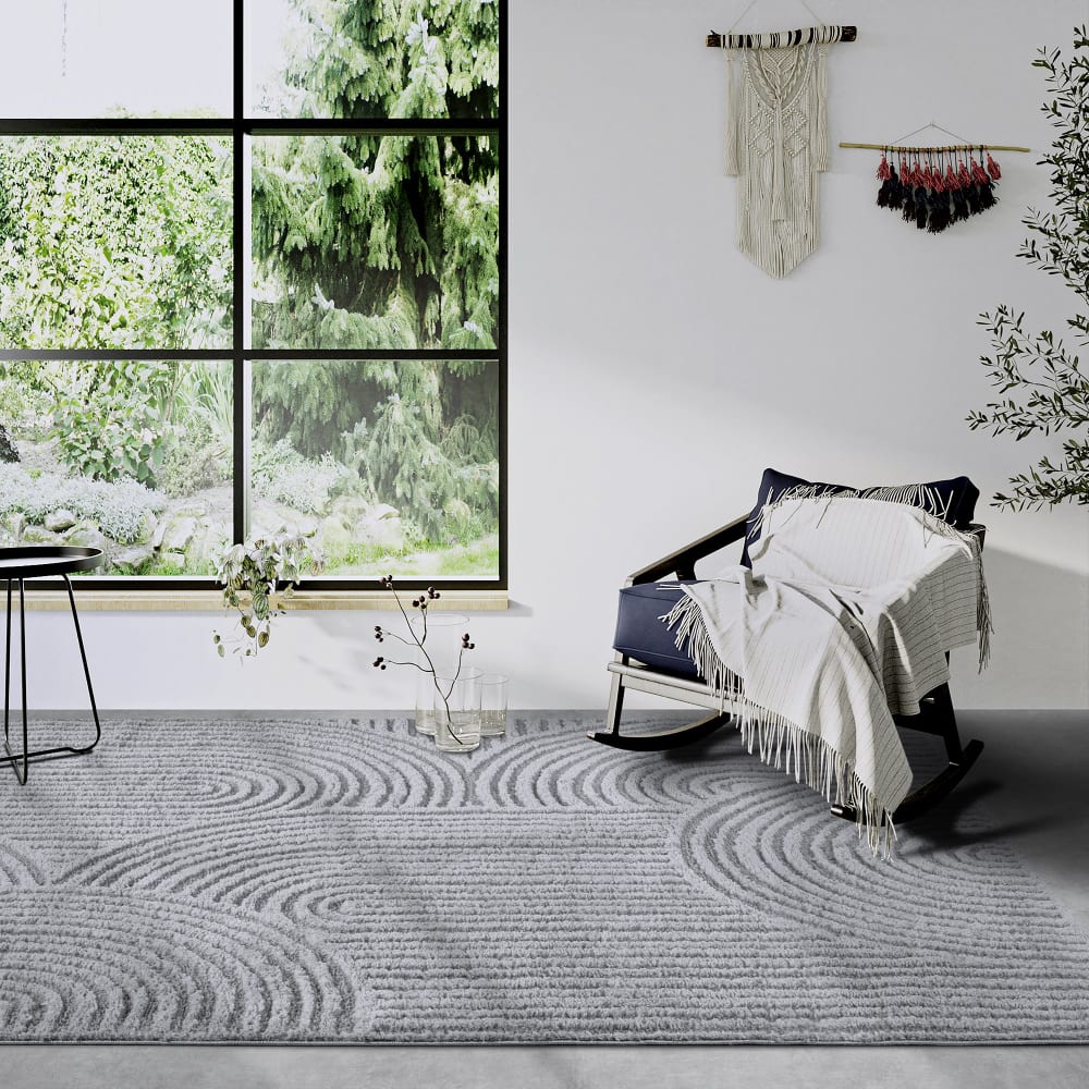 Tapis en relief à poils longs gris - elle decoration 120x170cm — vue 3