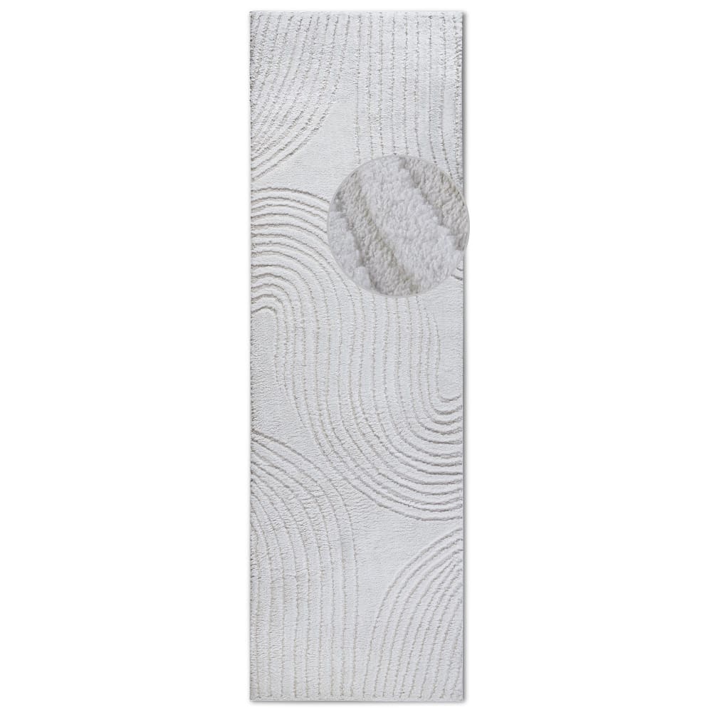 Tapis en relief à poils longs crème - ELLE Decoration 80x120cm