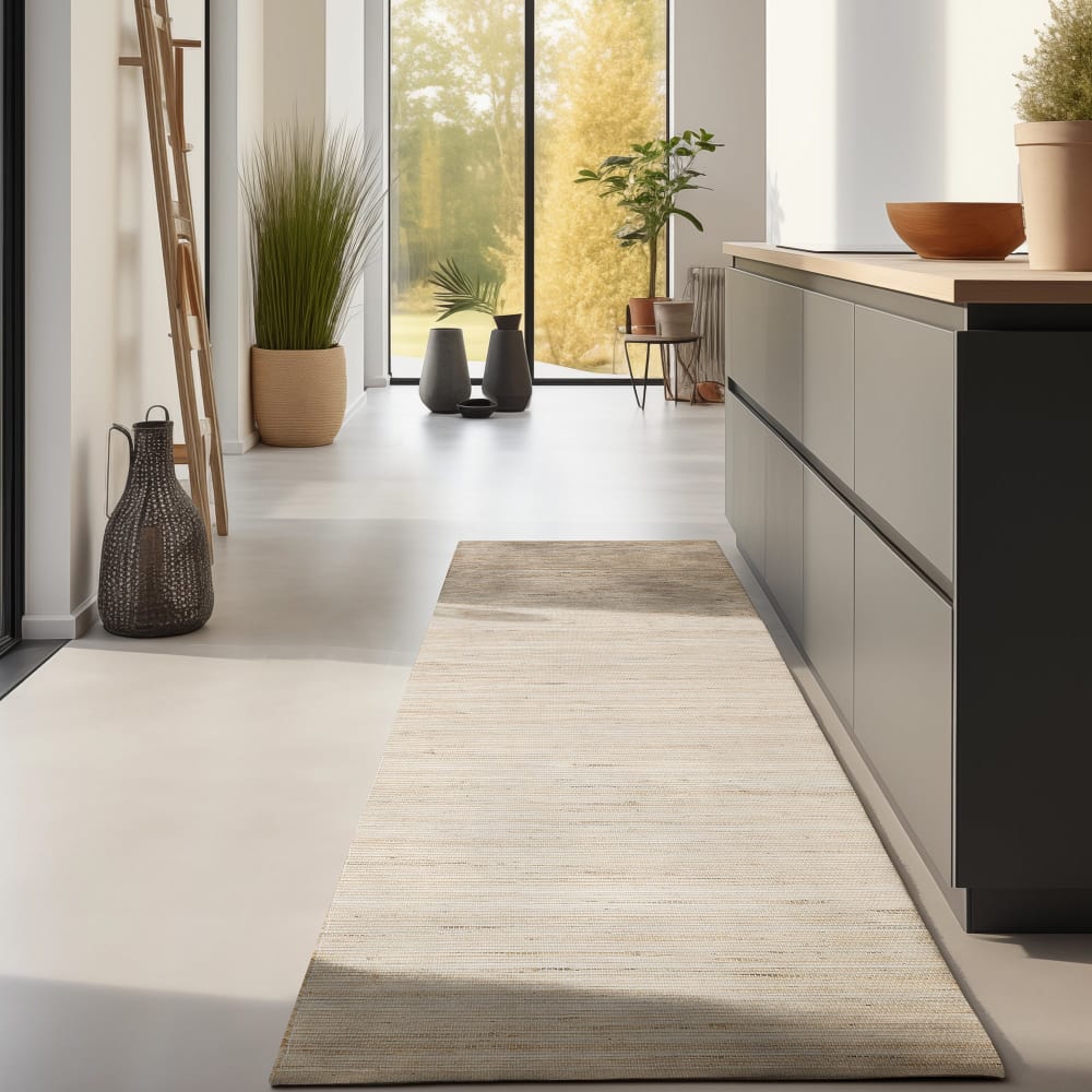 Tapis entrée en jute beige naturel 80x150cm — vue 3