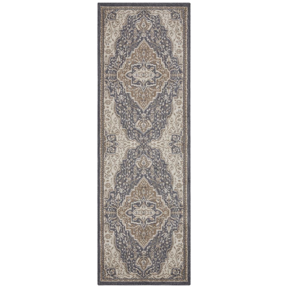Tapis Vintage Oriental SAFIA Marron et Gris 80x120cm