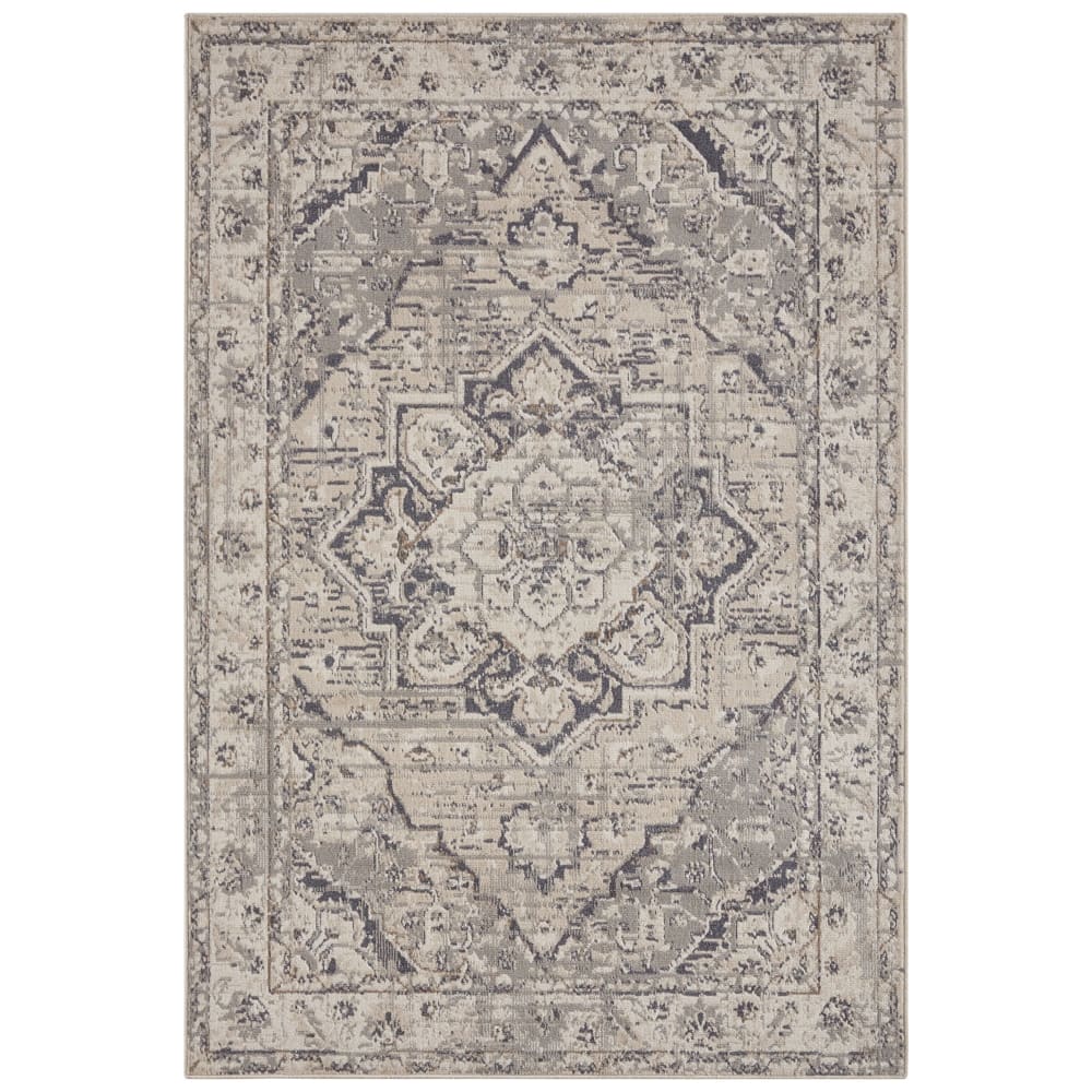 Tapis vintage oriental rania crème et gris 120x170cm
