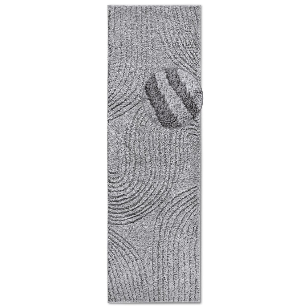 Tapis en relief à poils longs gris - ELLE Decoration 80x120cm