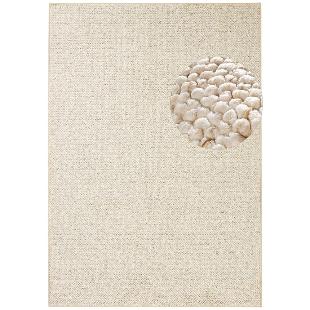 Tapis couloir bouclé boules tuftés Crème 80x200cm