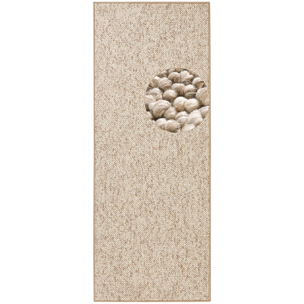 Tapis couloir bouclé boules tuftés Beige 80x150cm