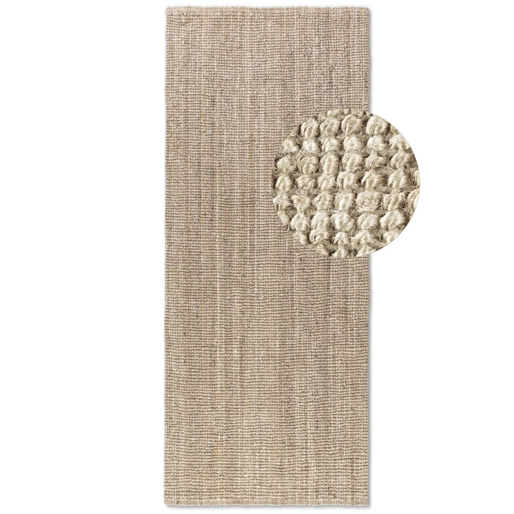 Tapis en jute bouclé blanc écru 80x150cm