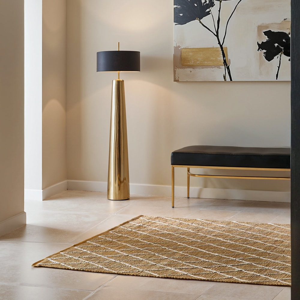 Tapis en jute kunu motifs en relief 200x300cm — vue 3