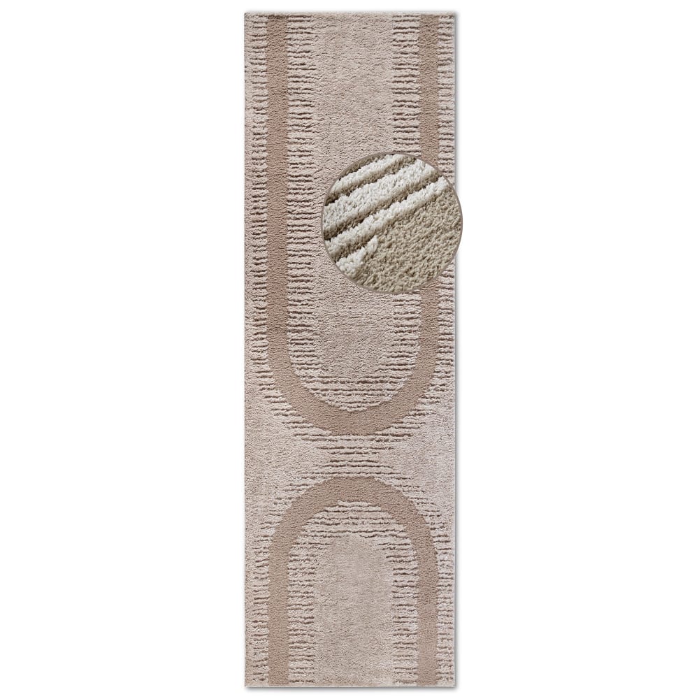 Tapis à poils longs relief mocca 80x120cm
