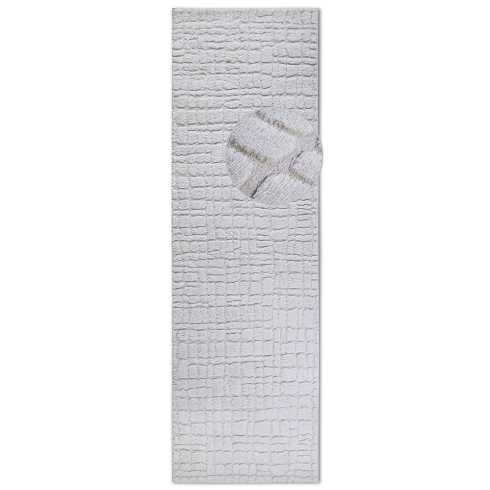 Tapis en relief à poils longs crème - ELLE Decoration 80x120cm