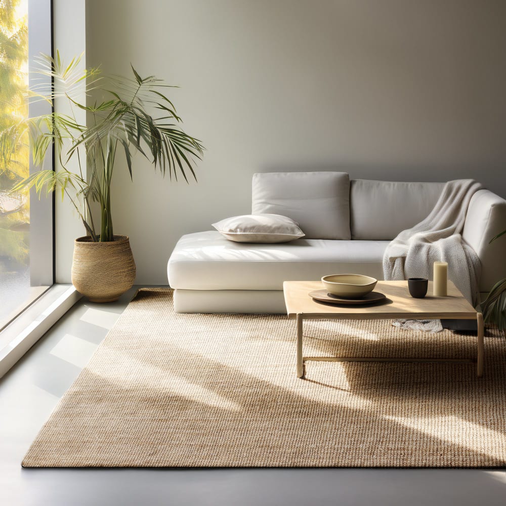 Tapis en jute bouclé beige 190x280cm — vue 3