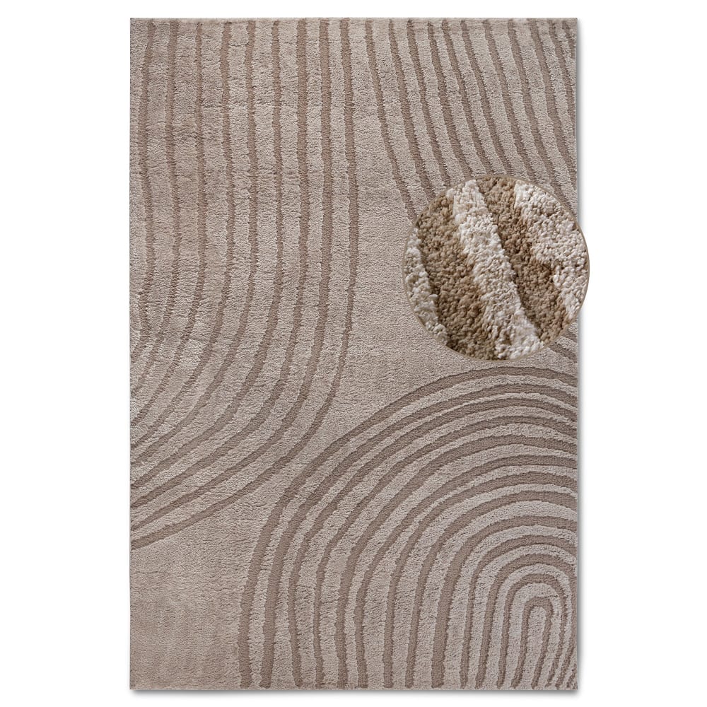 Tapis en relief à poils longs mocca - ELLE Decoration 200x280cm
