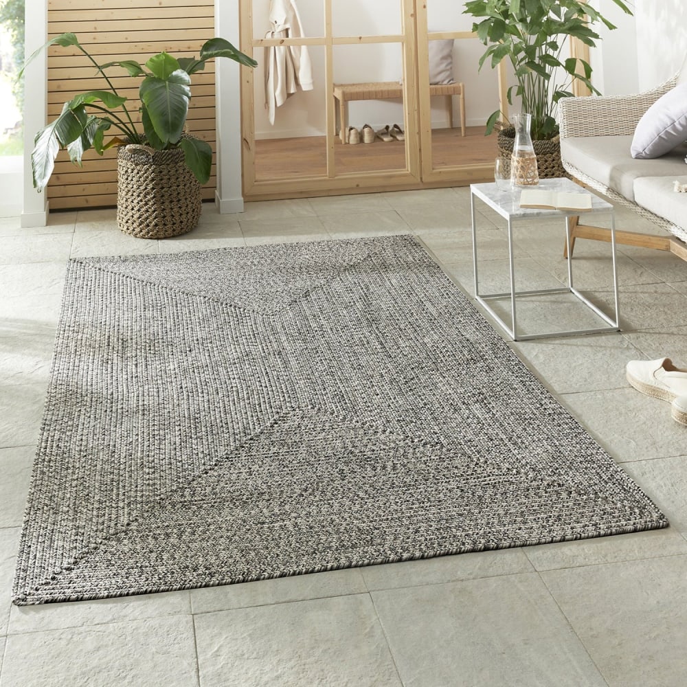 Tapis d'extérieur aspect jute ZADO Greige 200x290cm