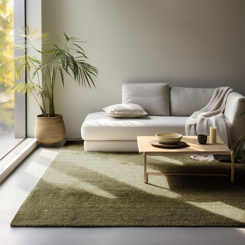 Tapis en jute bouclé vert 190x280cm — vue 3