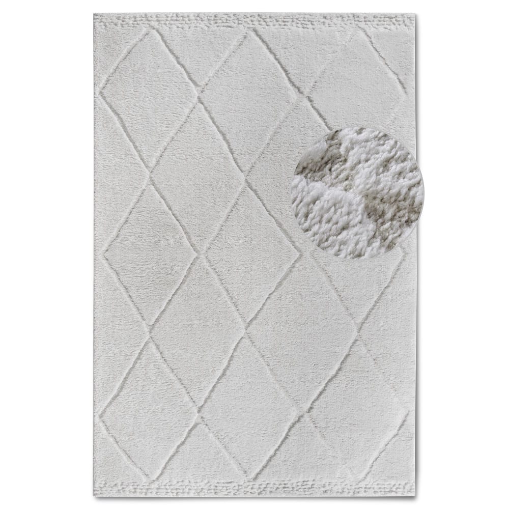 Tapis en relief à poils longs crème - ELLE Decoration 120x170cm
