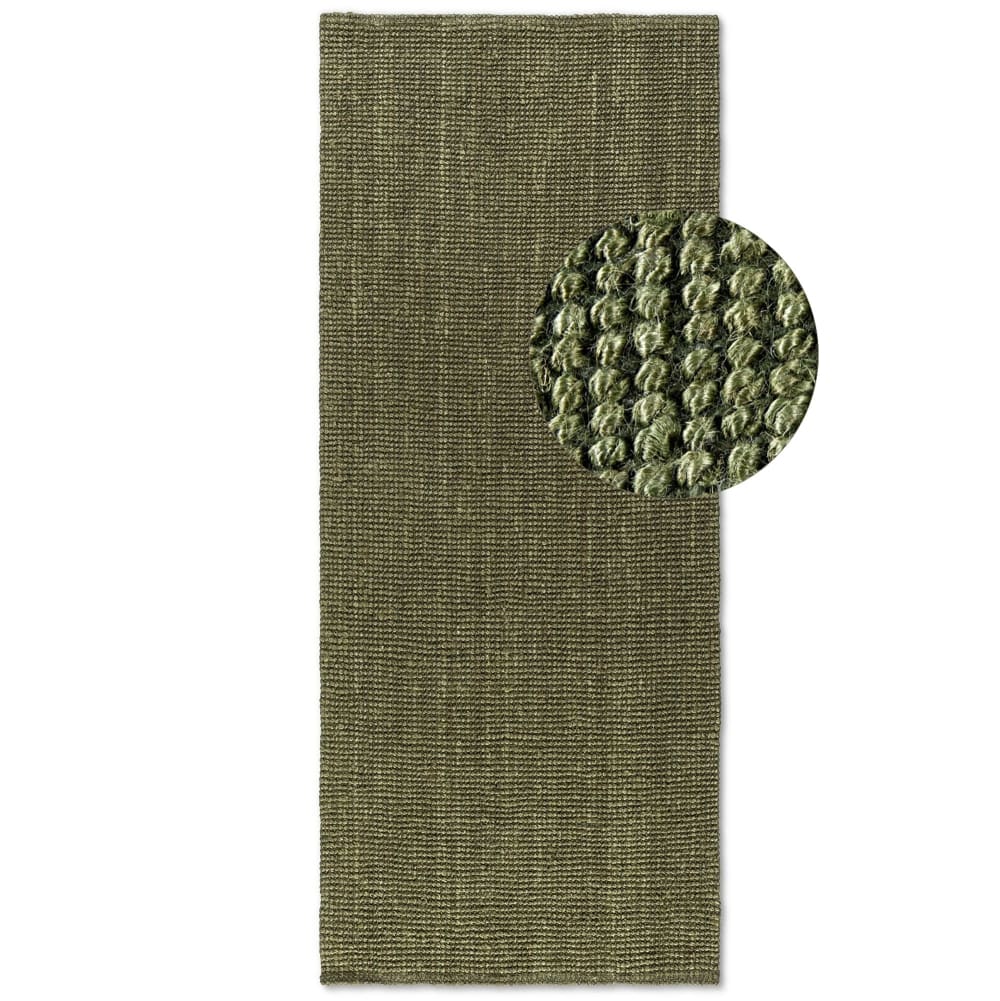 Tapis en Jute Bouclé vert 80x150cm