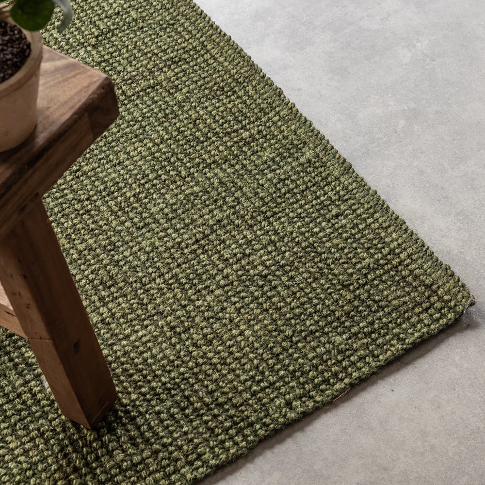 Tapis en jute bouclé vert 80x150cm — vue 4