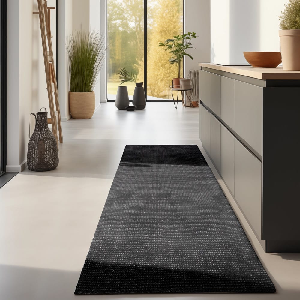 Tapis en jute bouclé noir 80x200cm — vue 3