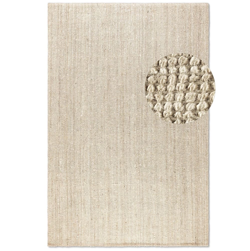 Tapis en Jute Bouclé blanc écru 120x170cm