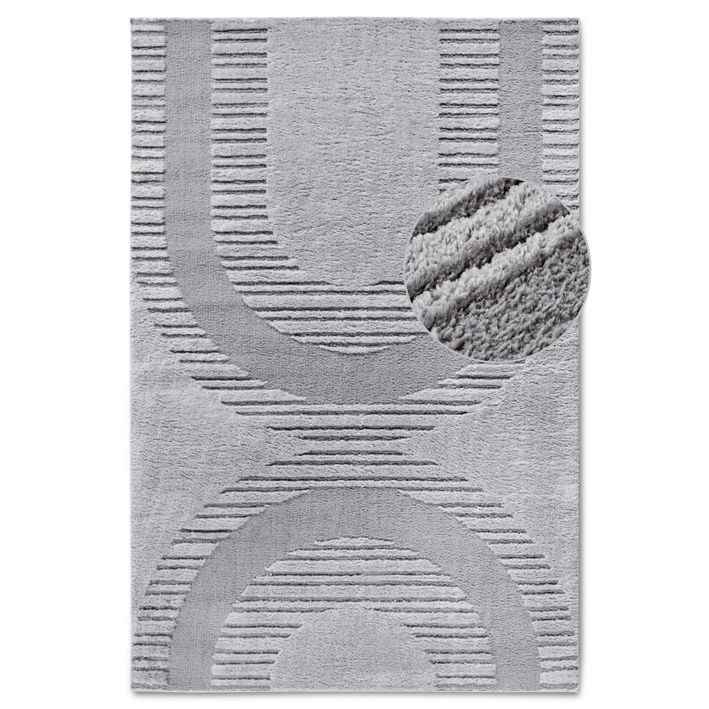 Tapis en relief à poils longs gris - ELLE Decoration 200x280cm