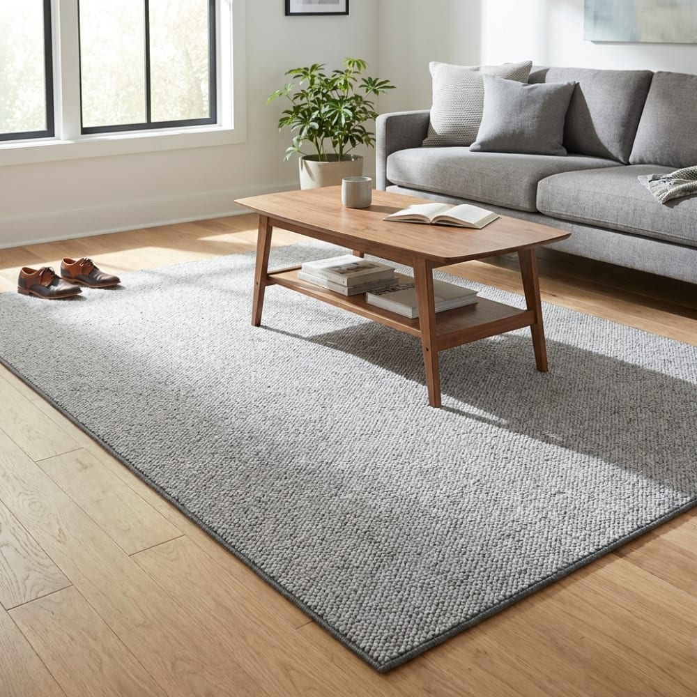 Tapis bouclé boules tuftés gris 100x140cm — vue 3