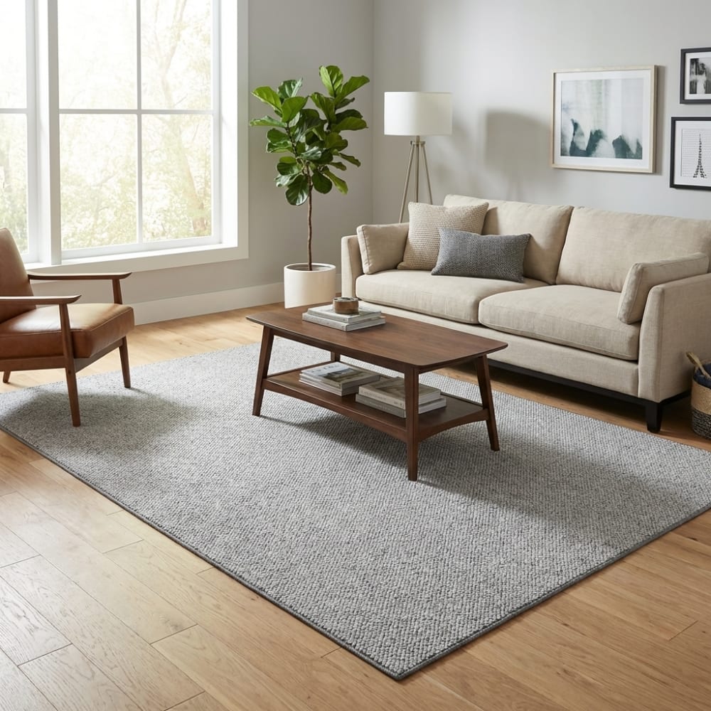 Tapis bouclé boules tuftés gris 100x140cm — vue 4