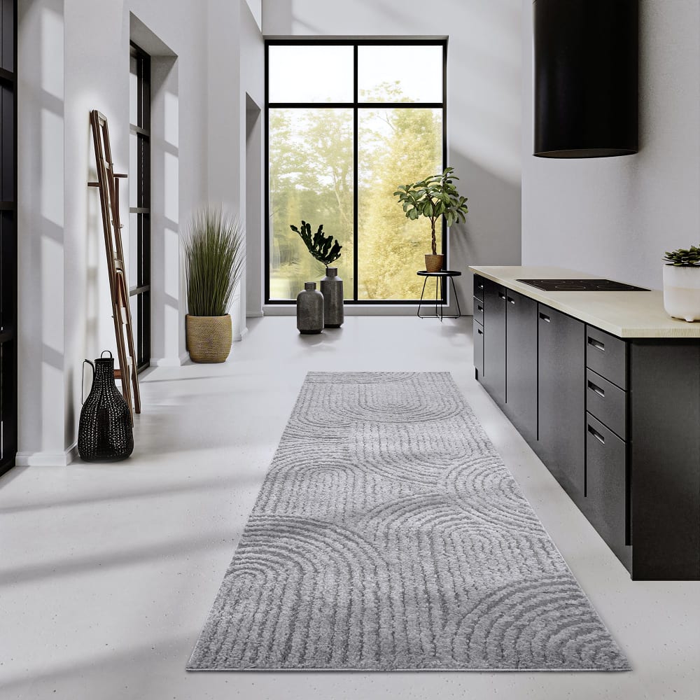 Tapis en relief à poils longs gris - elle decoration 80x240cm — vue 3