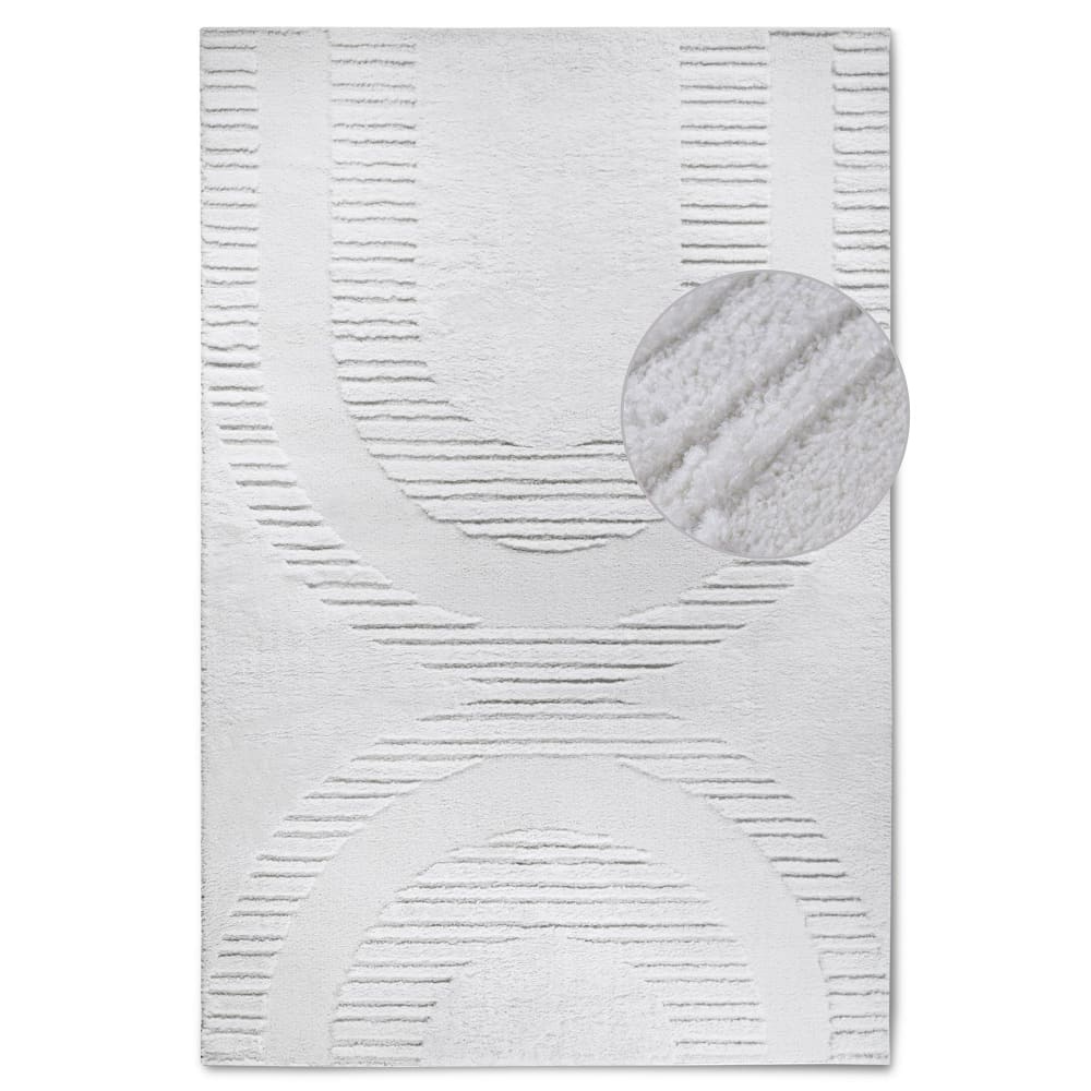 Tapis en relief à poils longs crème - ELLE Decoration 120x170cm