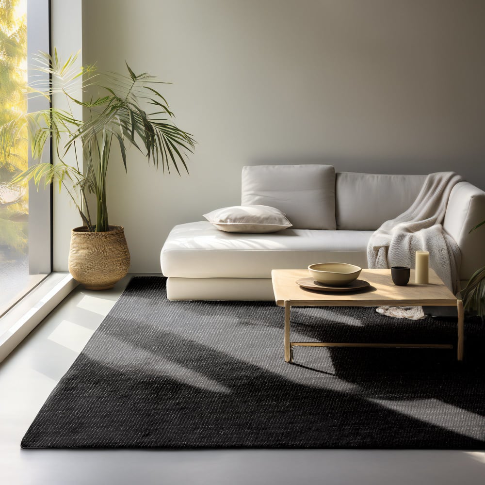 Tapis en jute bouclé noir 160x230cm — vue 3