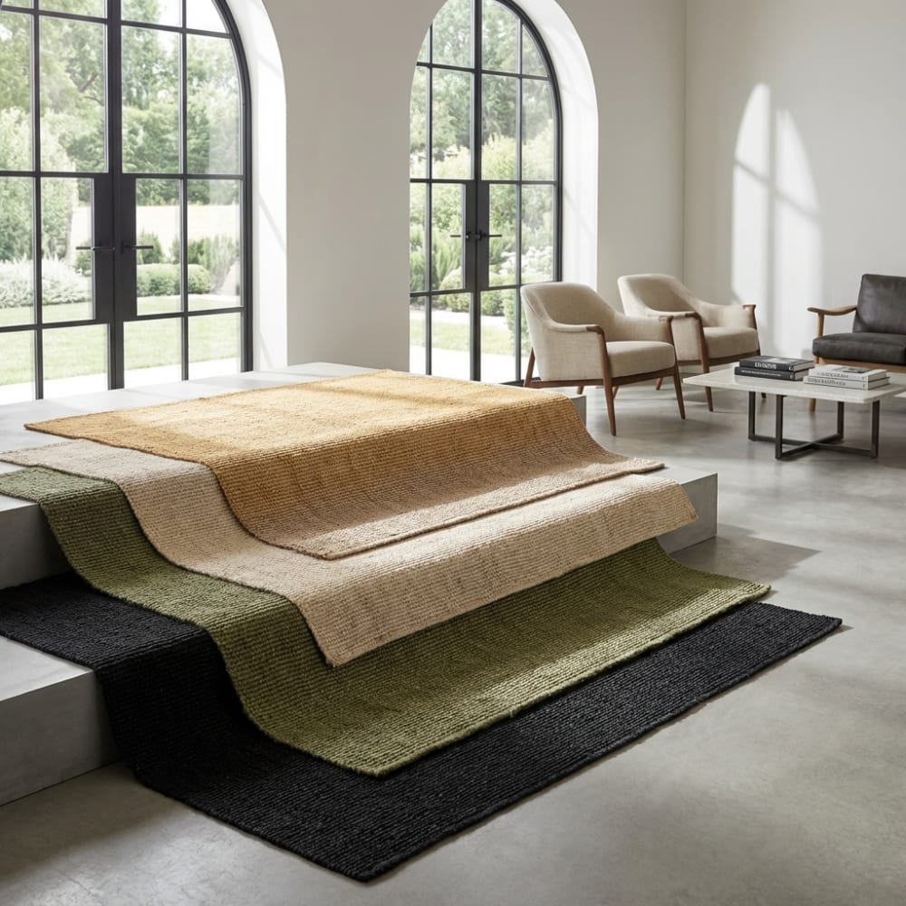 Tapis en jute bouclé noir 160x230cm — vue 4