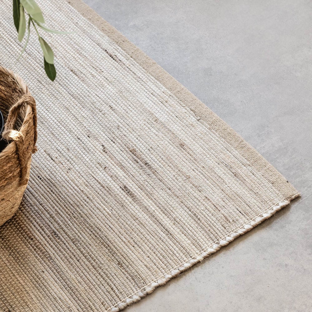 Tapis entrée naturel en jute greige 60x90cm — vue 4