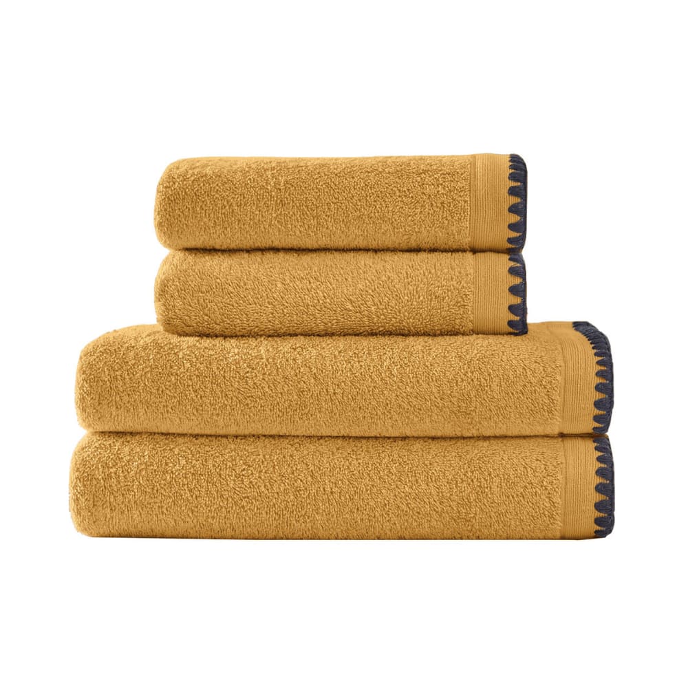 Ensemble de bain 4 pièces point cavalier caramel