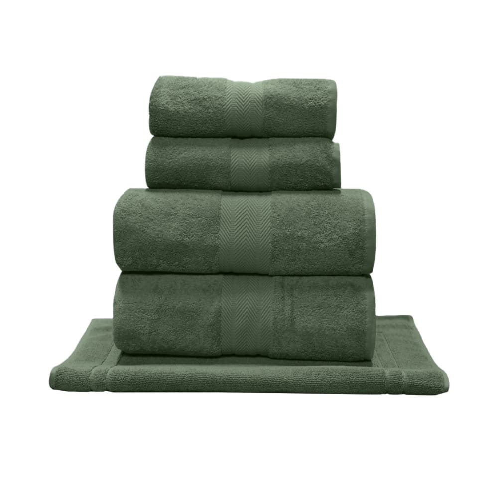Ensemble de bain 5 pièces avec tapis Eucalyptus