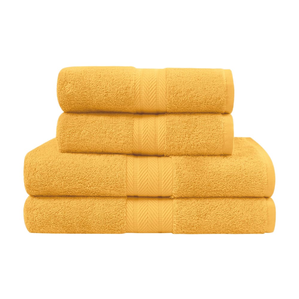 Ensemble de bain 4 pièces en coton caramel