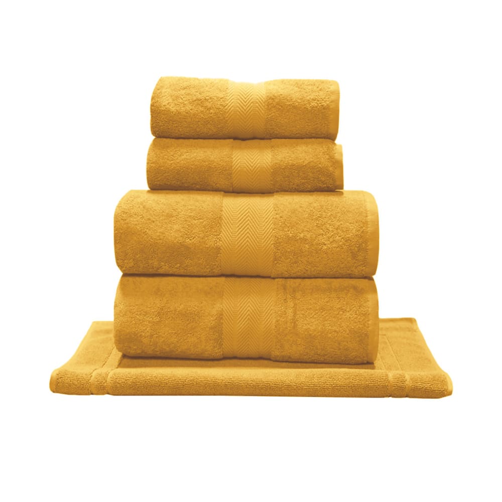 Ensemble de bain 5 pièces avec tapis Caramel