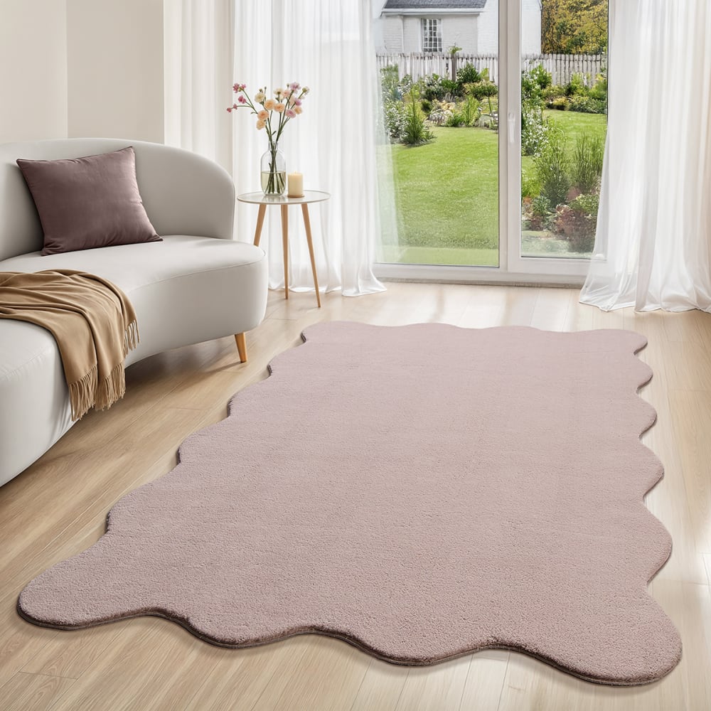 The carpet Formteppich Relax Anti-Rutsch, waschbar, Rosa, 140 x 200 cm style modern Rosa Pes - Polyester