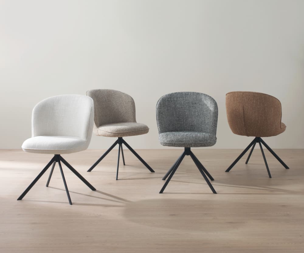 4er-Set Polstersessel Tweed braun meliert - Maisons Du Monde