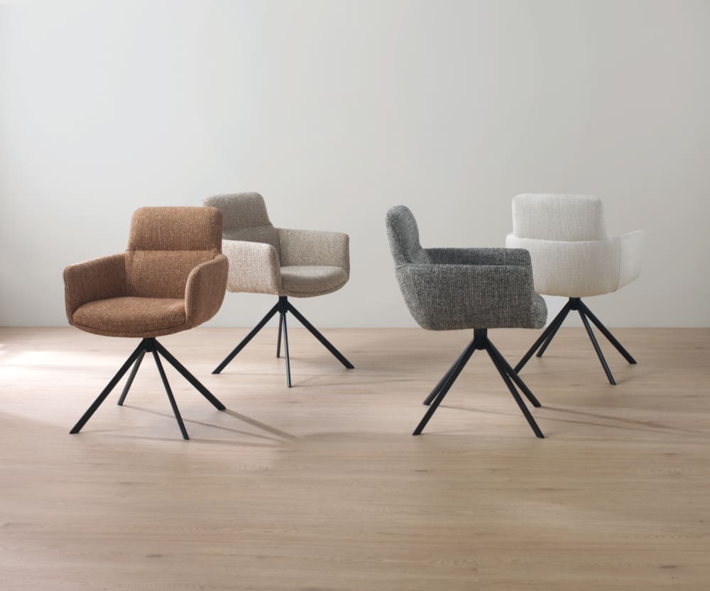 4er-Set Polstersessel Tweed terracotta meliert - Maisons Du Monde