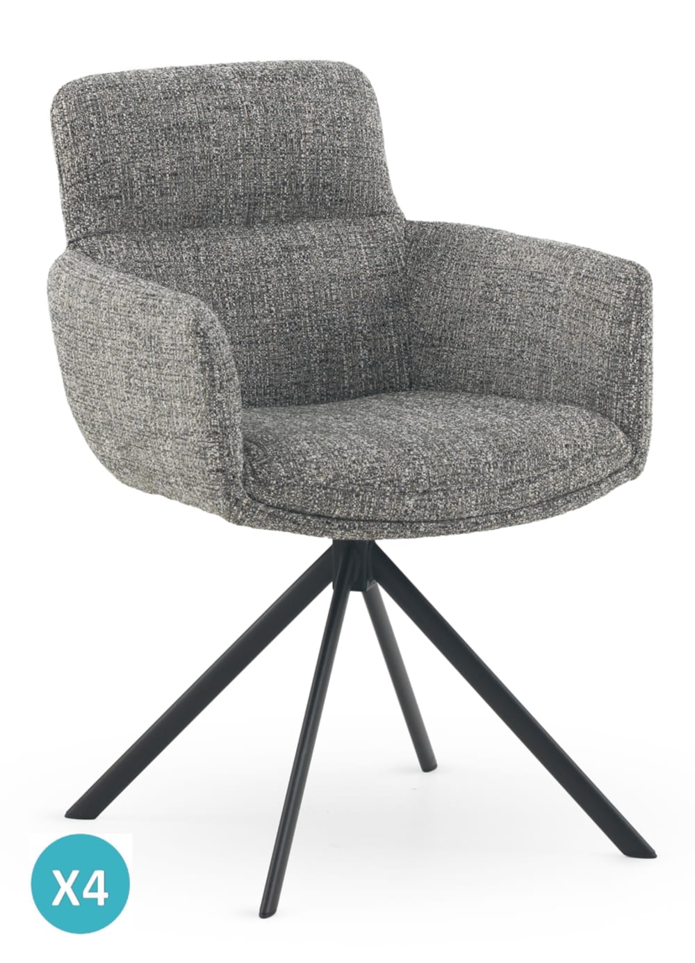 Lot de 4 fauteuils capitonnés