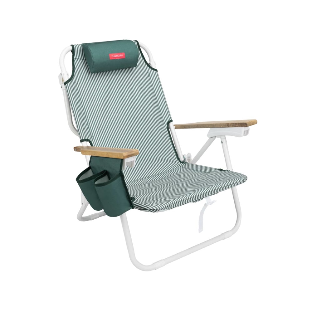Chaise Plage Pliante Polyester Vert