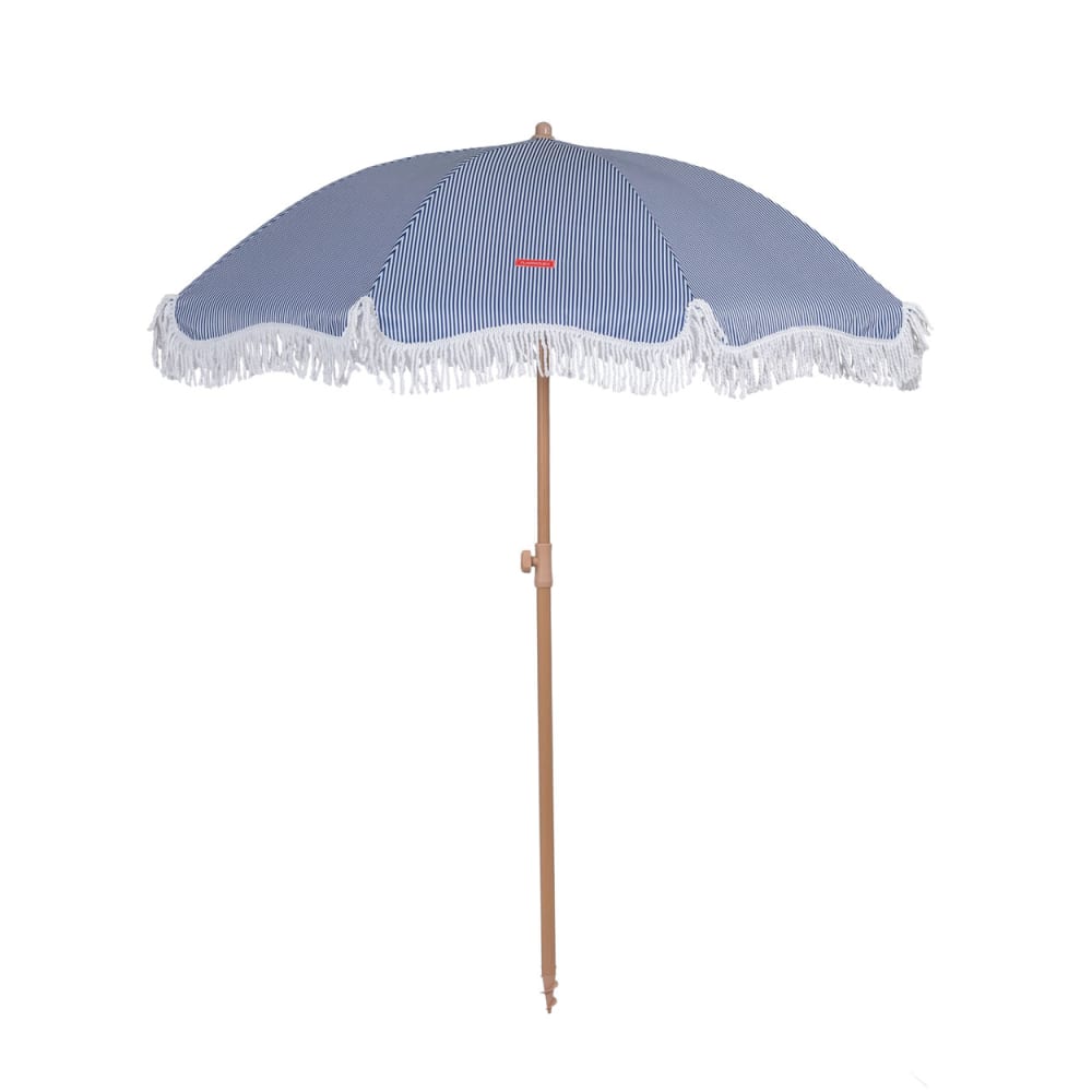 Grand Parasol Rayé Polyester 210x180cm Bleu
