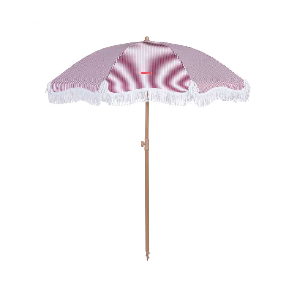 Grand Parasol Rayé Polyester 210x180cm Bordeaux