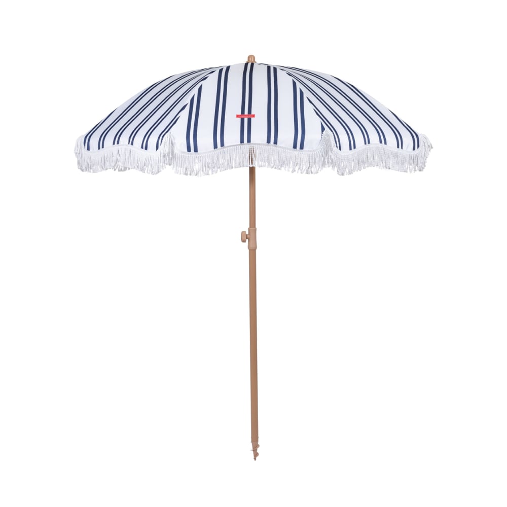 Grand Parasol Rayé Polyester 210x180cm Bleu